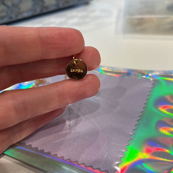 Gold KARMA word pendant necklace with gold filled hardware. Handmade. - Picture 3 of 6